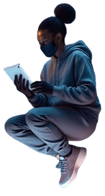 Person working on tablet