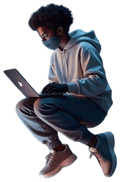 Person working on laptop